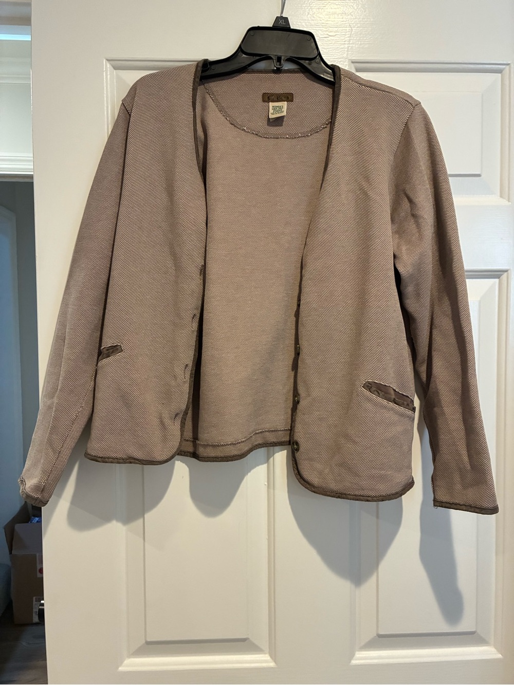 Vintage ll bean Women's Light Taupe Open-Front Jacket